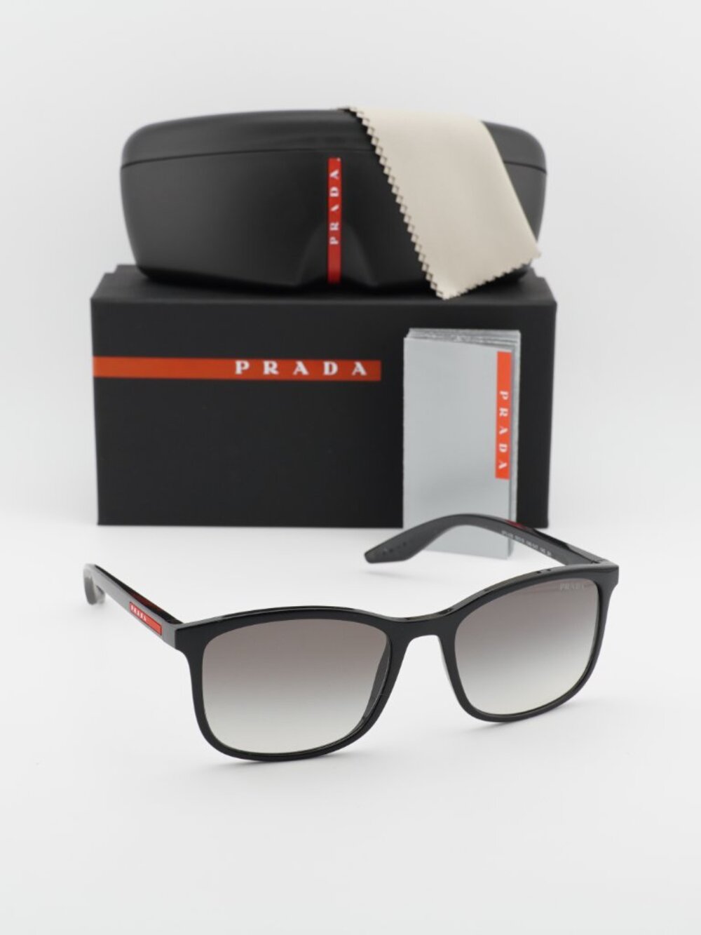 Prada PSA08S 1AB0A7 Square Sunglasses – Black\Grey Gradient - Picture 4 of 9